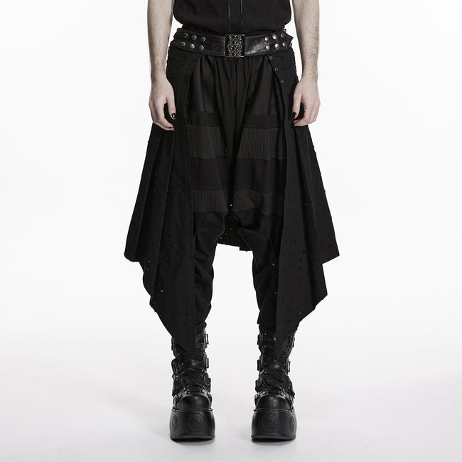 Punk irregular denim men's skirt