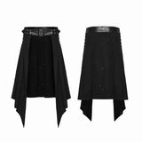 Punk irregular denim men's skirt