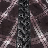 Punk vintage denim plaid skirt For Men