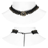 GOTH Golden Edge Gem Choker