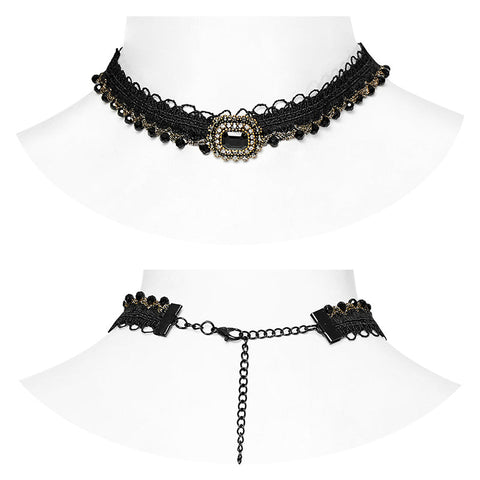 GOTH Golden Edge Gem Choker
