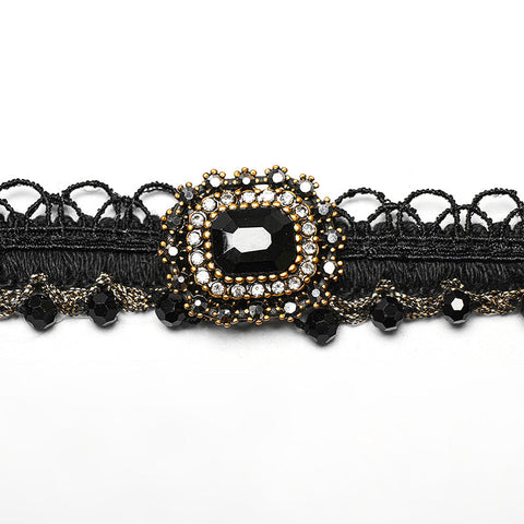 GOTH Golden Edge Gem Choker