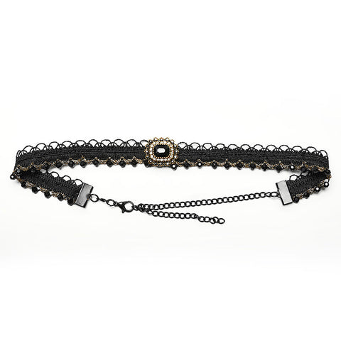 GOTH Golden Edge Gem Choker