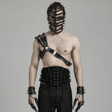 Punk one shoulder leather harness