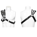 Punk one shoulder leather harness