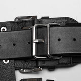 Punk one shoulder leather harness