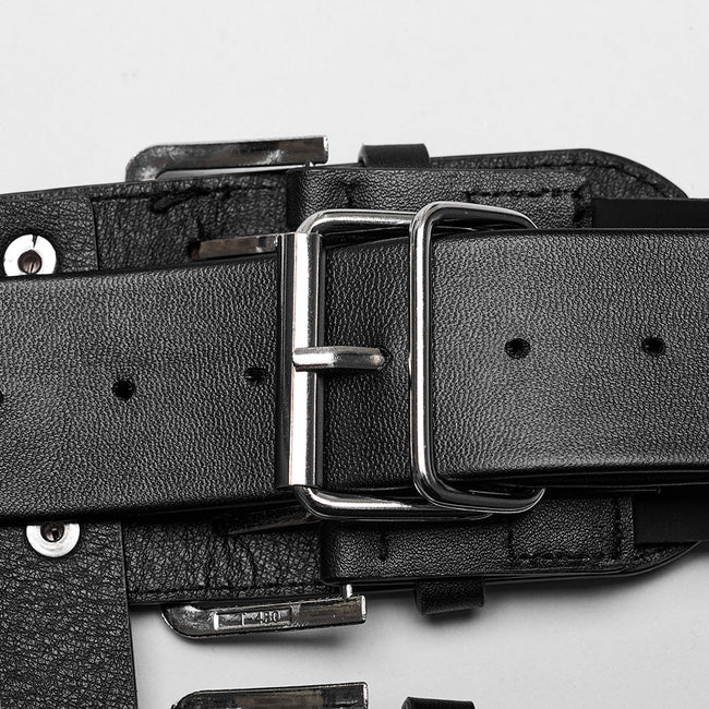 Punk one shoulder leather harness