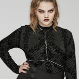 Punk Heart Shape Bat Chain Harness