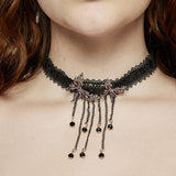 Punk Blood Butterfly Tassel Choker