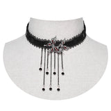 Punk Blood Butterfly Tassel Choker