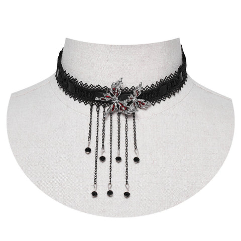 Punk Blood Butterfly Tassel Choker