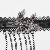 Punk Blood Butterfly Tassel Choker
