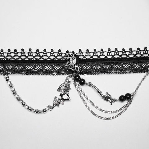 Punk Lace Obsidian Choker