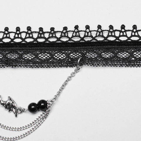 Punk Lace Obsidian Choker