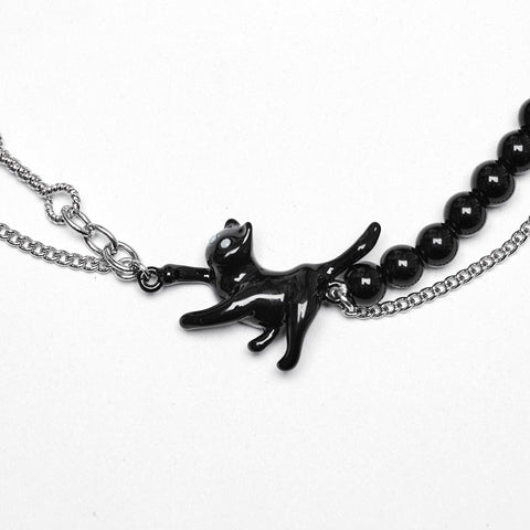 Punk Mesh Black Cat Choker