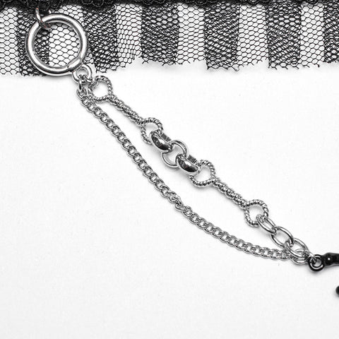 Punk Mesh Black Cat Choker