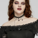 Goth Lace Gradient Pendant Choker