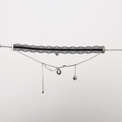 Goth Lace Gradient Pendant Choker