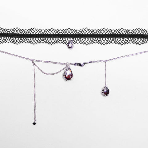 Goth Lace Gradient Pendant Choker