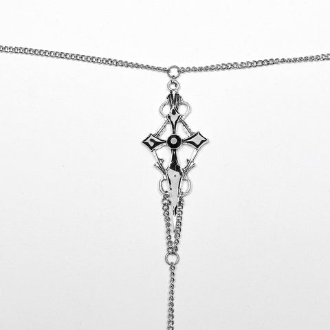 Goth Pointed Cross Chain Harness