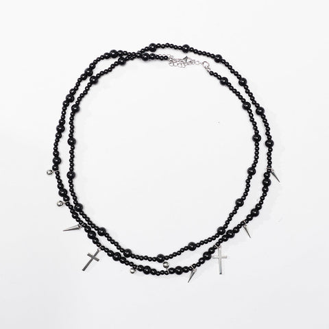 Goth Cross Multi Layers Necklace