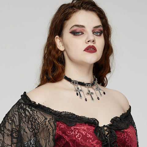Goth Gorgeous Cross Choker