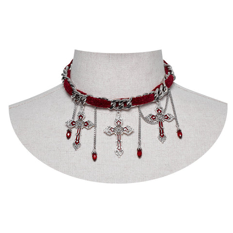 Goth Gorgeous Cross Choker