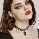 Goth Black Leather Choker