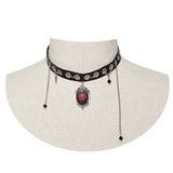 Goth Black Leather Choker