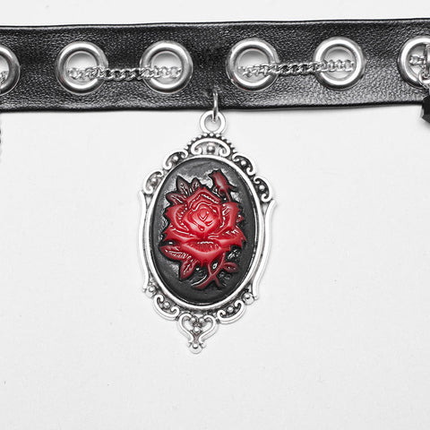Goth Black Leather Choker