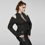 Goth Cross Pendant Spike Earrings