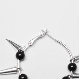 Goth Cross Pendant Spike Earrings
