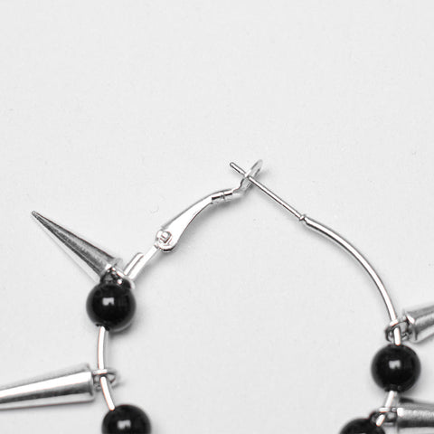 Goth Cross Pendant Spike Earrings