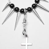 Goth Cross Pendant Spike Earrings