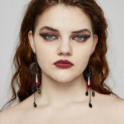 Goth Black Moon Earrings
