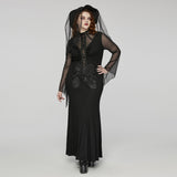 Goth Rivet Mesh Formal Hat