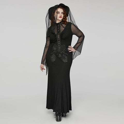 Goth Rivet Mesh Formal Hat