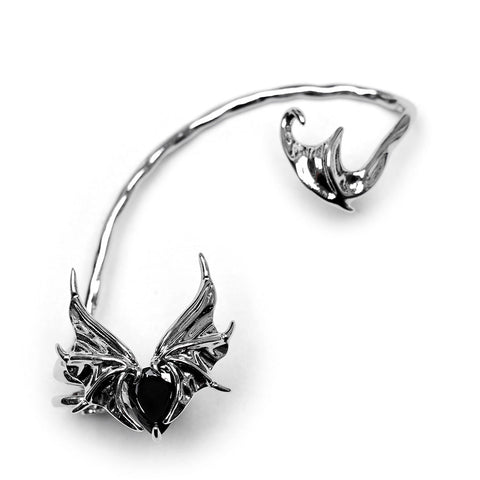 Goth Heart Shape Bat Earbone Earring