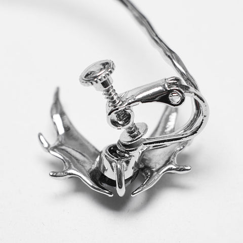 Goth Heart Shape Bat Earbone Earring