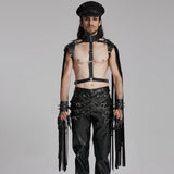 Handsome punk tassel shoulder armor