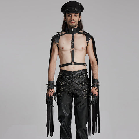 Handsome punk tassel shoulder armor