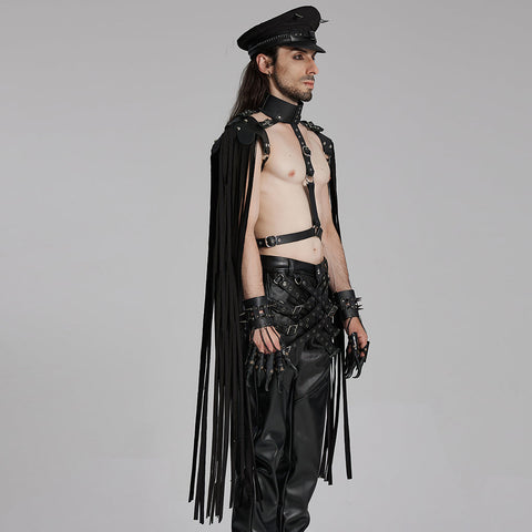 Handsome punk tassel shoulder armor