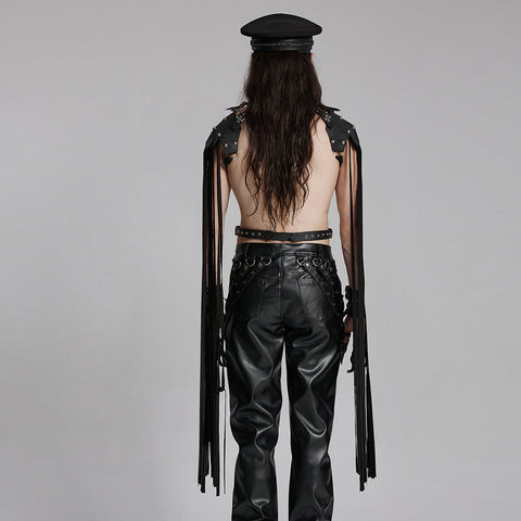 Handsome punk tassel shoulder armor