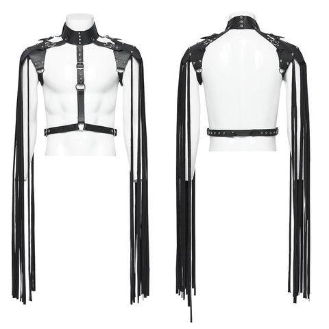 Handsome punk tassel shoulder armor