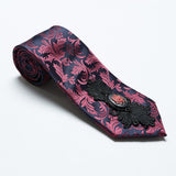 Goth flower pattern tie