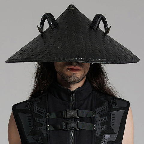 Punk Dark Sheep Horn Conical Hat