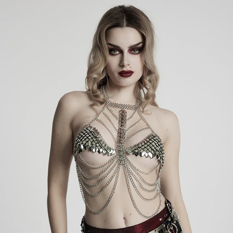 Metal scale chest chain