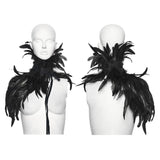 Goth Asymmetric Feather Shawl