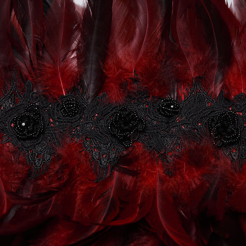 Goth Asymmetric Feather Shawl