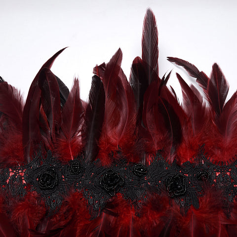 Goth Asymmetric Feather Shawl